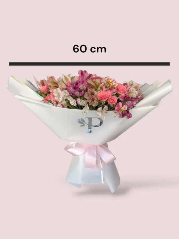 50 Rosas dovela con astromelia y mini rosa - Image 4